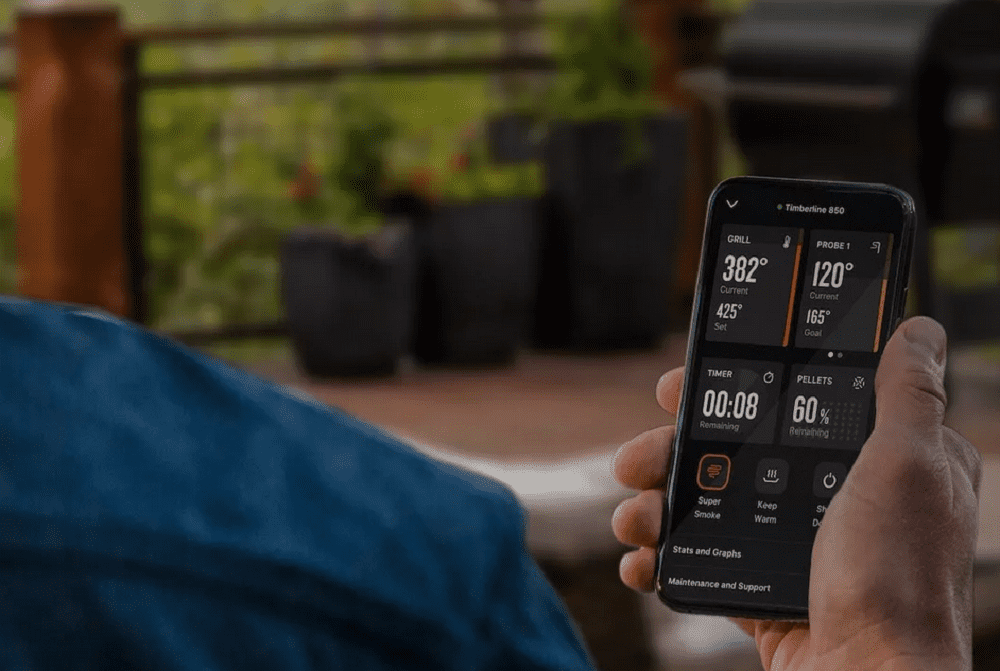 Traeger pros 780 wifi controller on cell phone